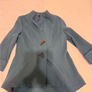 IC COLLECTION Textured Teal Women's Blazer